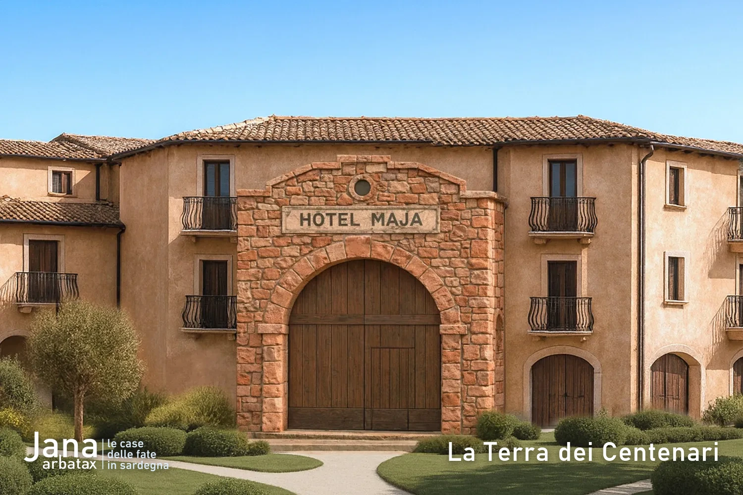 Render di Borgo Maja ad Arbatax, in Ogliastra: case in vendita nel progetto Jana