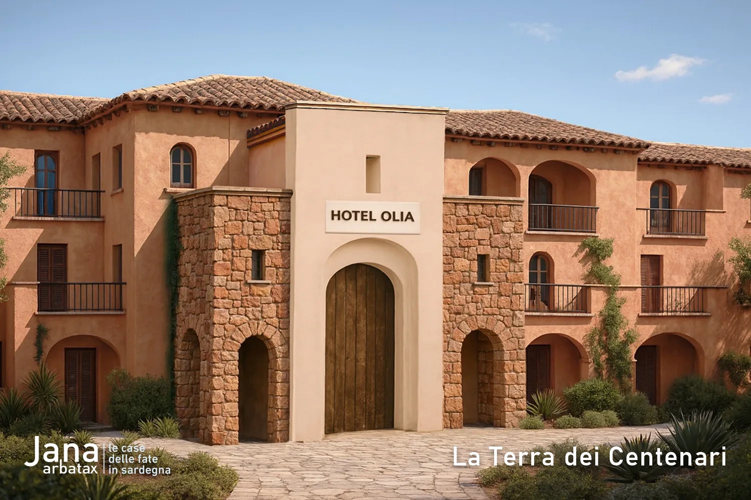 Render di Borgo Olia, appartamenti in vendita in un borgo del progetto Jana, in Ogliastra