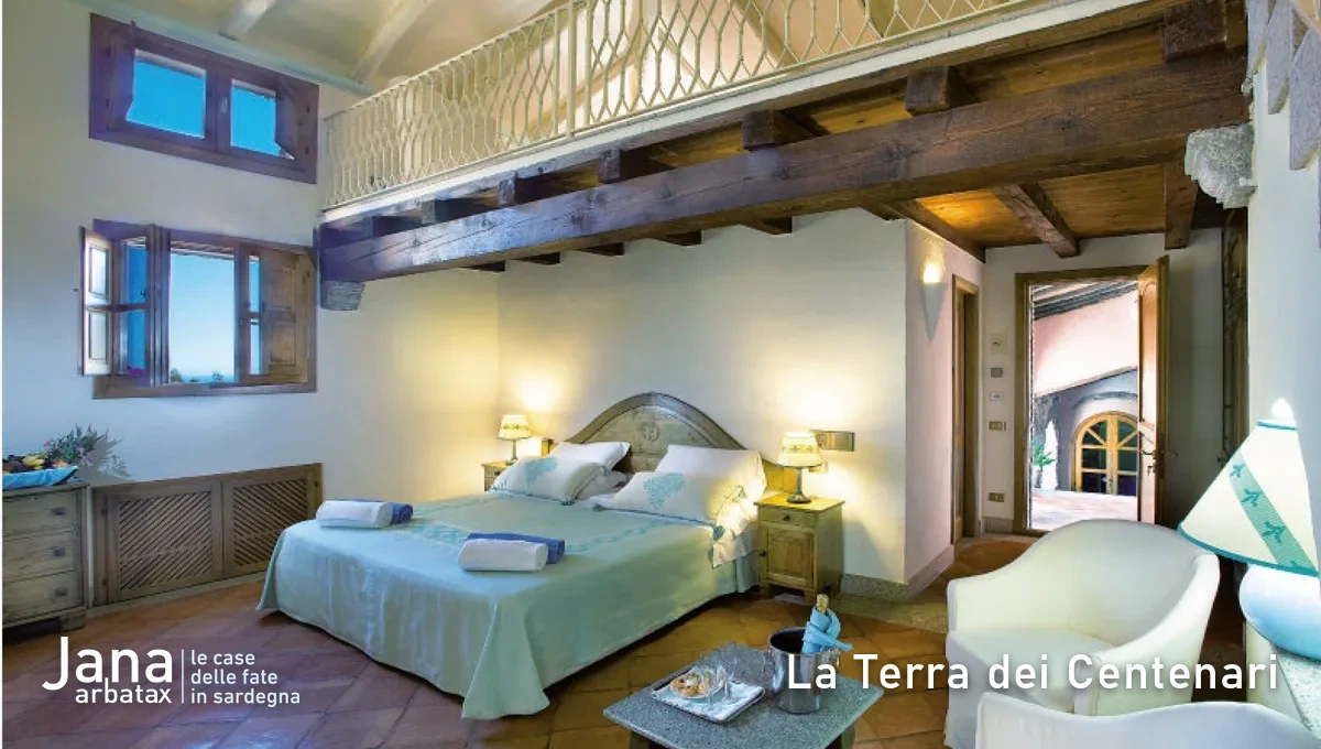 Render di una camera da letto in una casa in vendita a Borgo Frisa, ad Arbatax