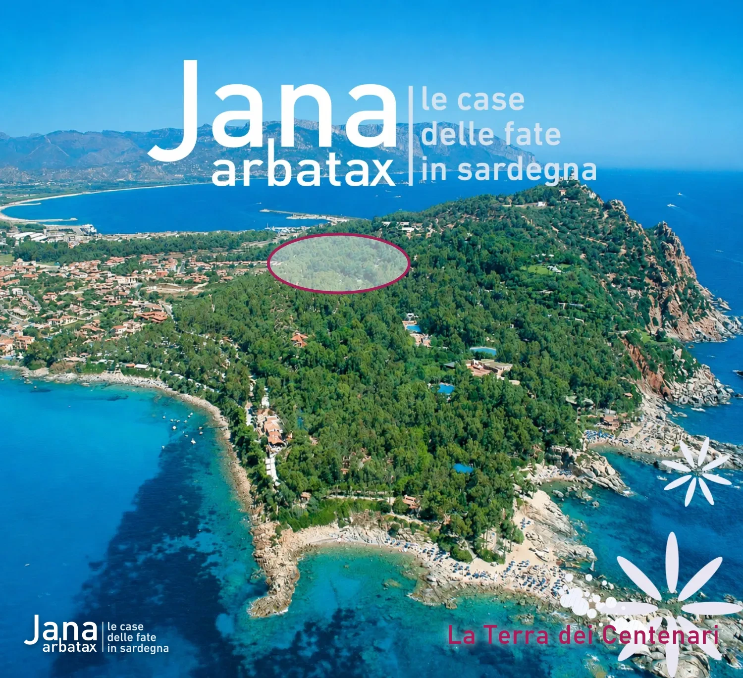 Il golfo di Arbatax dall'alto, in Ogliastra, dove sorge il progetto Jana.
