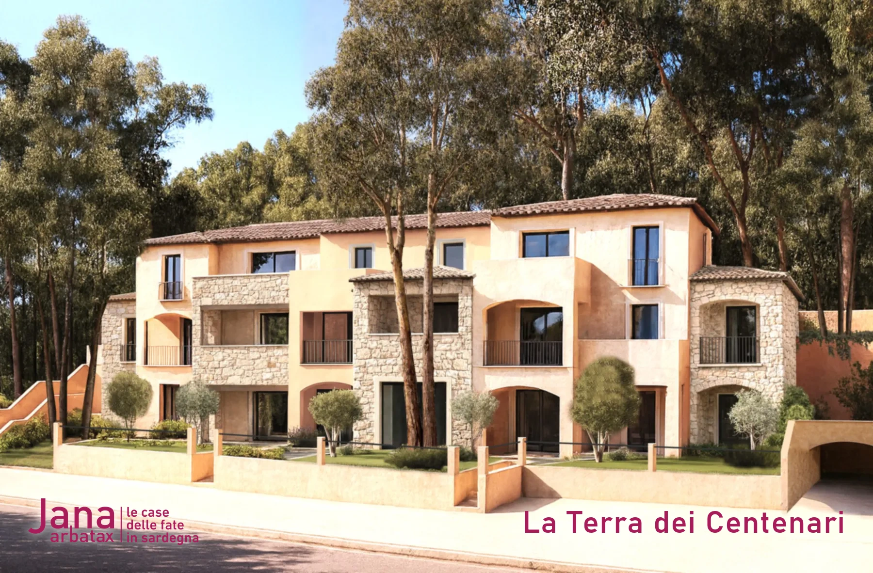 Render del comparto di Borgo Frisa, case in vendita ad Arbatax