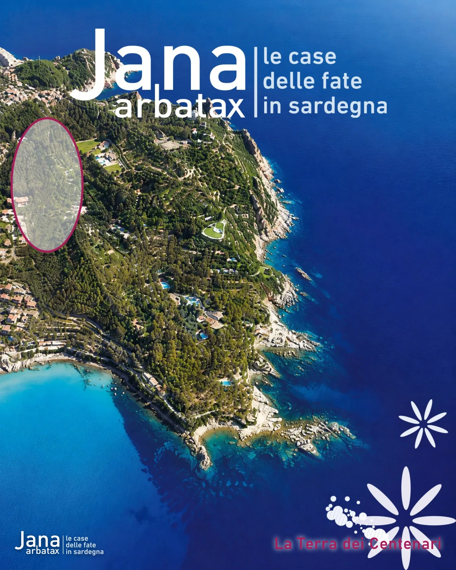 La zona del progetto Jana ad Arbatax vista dall'alto, in Ogliastra.